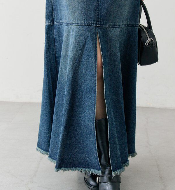  「デニム切替マーメイドスカート」|スカート|