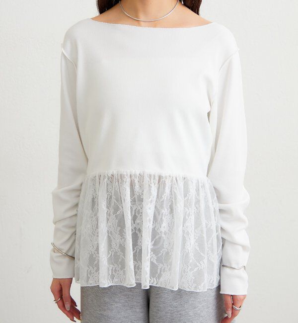  「レースペプラムリブロンT」|Tシャツ・カットソー|