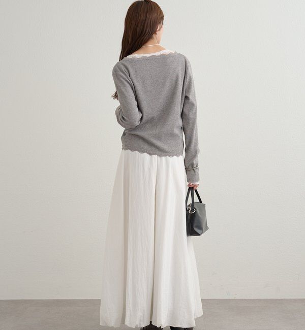  「ギャザーレースリブカーディガン」|Tシャツ・カットソー|