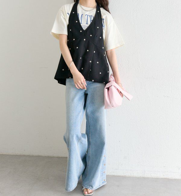  「ビジューフラワーホルタービスチェ」|シャツ・ブラウス|