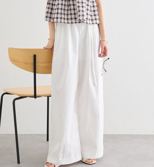  「ワイドベルトタックパンツ」|チノ|