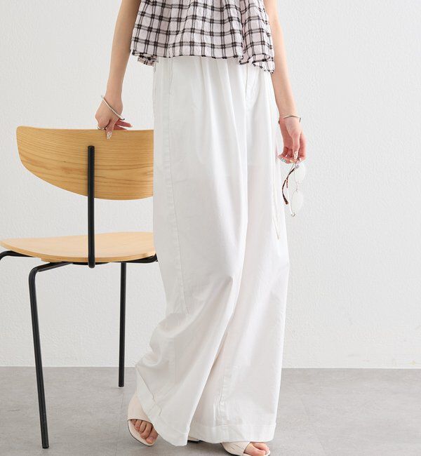  「ワイドベルトタックパンツ」|チノ|