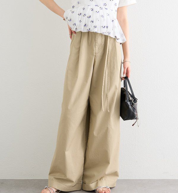 「ワイドベルトタックパンツ」|チノ|