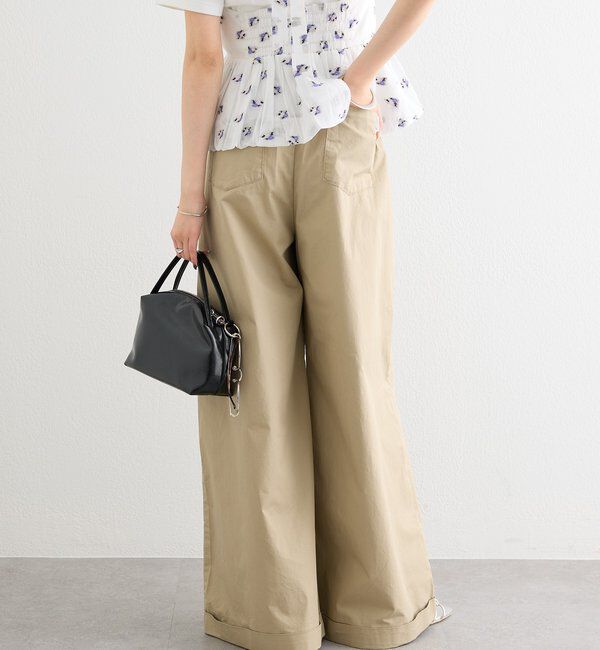  「ワイドベルトタックパンツ」|チノ|