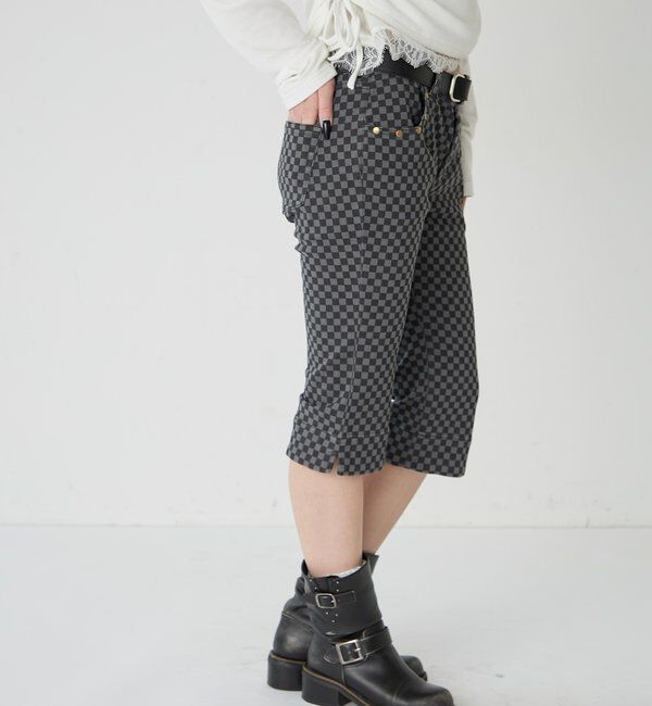  「ストレッチスタッズカプリパンツ」|チノ|