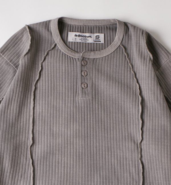  「【Sourcream】針抜きヘンリースイッチングL/S TEE」|Tシャツ・カットソー|