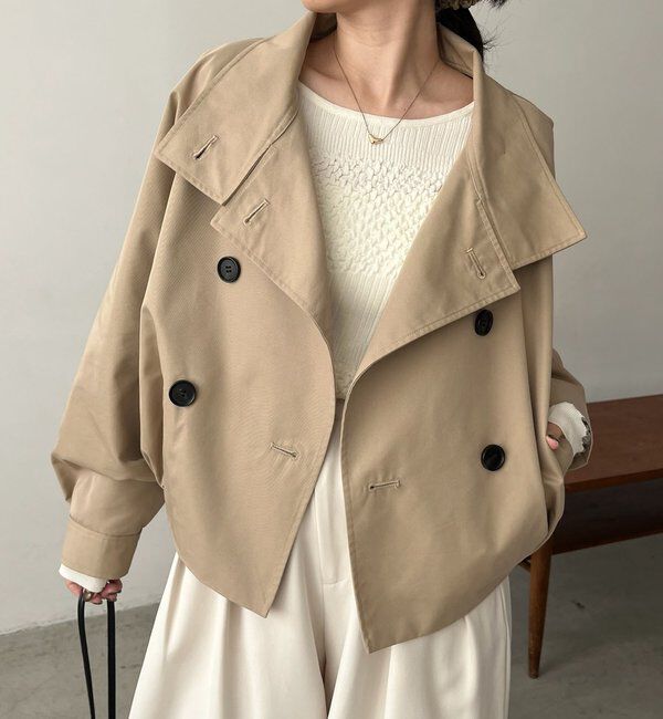  「【サイズ展開あり】ショートトレンチコート」|トレンチコート|