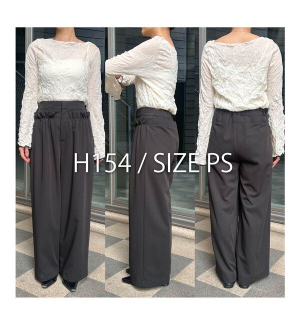  「【低身長サイズあり】ギャザーフリルパンツ」|チノ|