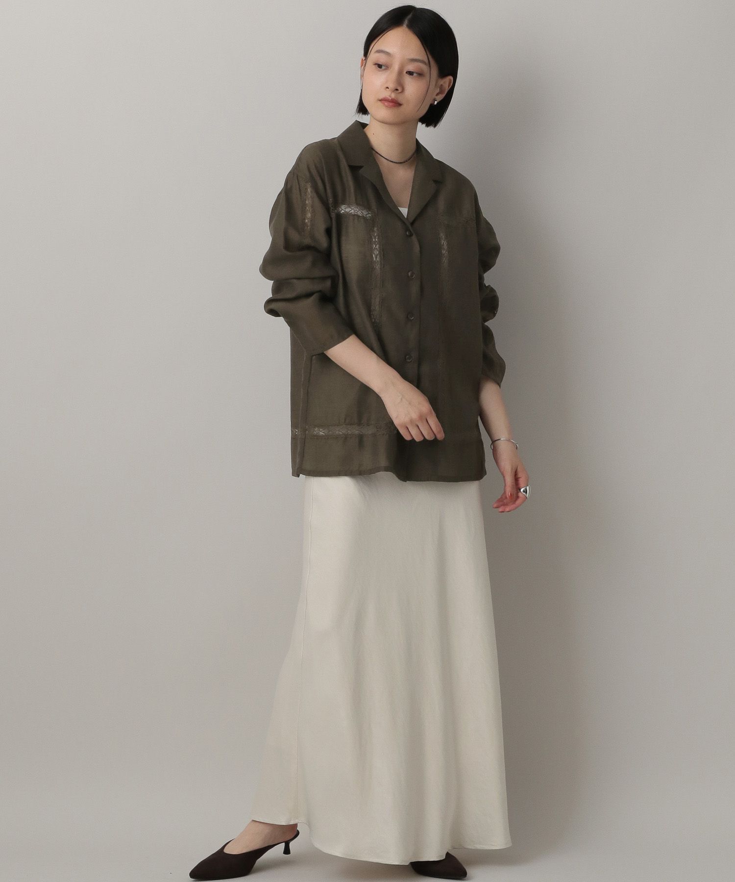 A part by 「レースオープンカラーシャツ」|シャツ・ブラウス|