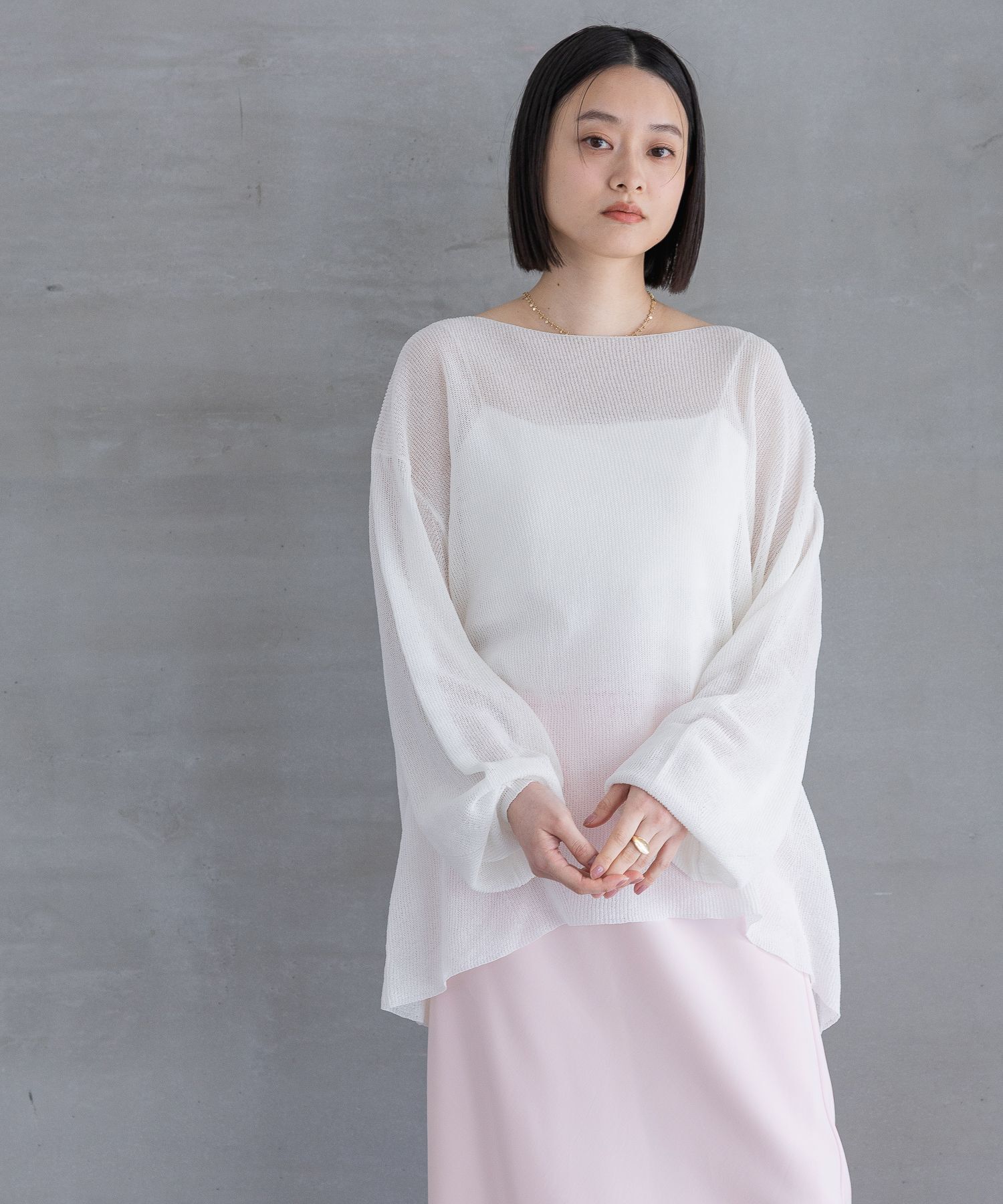 A part by 「シアーペーパーニットプルオーバー_長袖」|ニット・セーター|