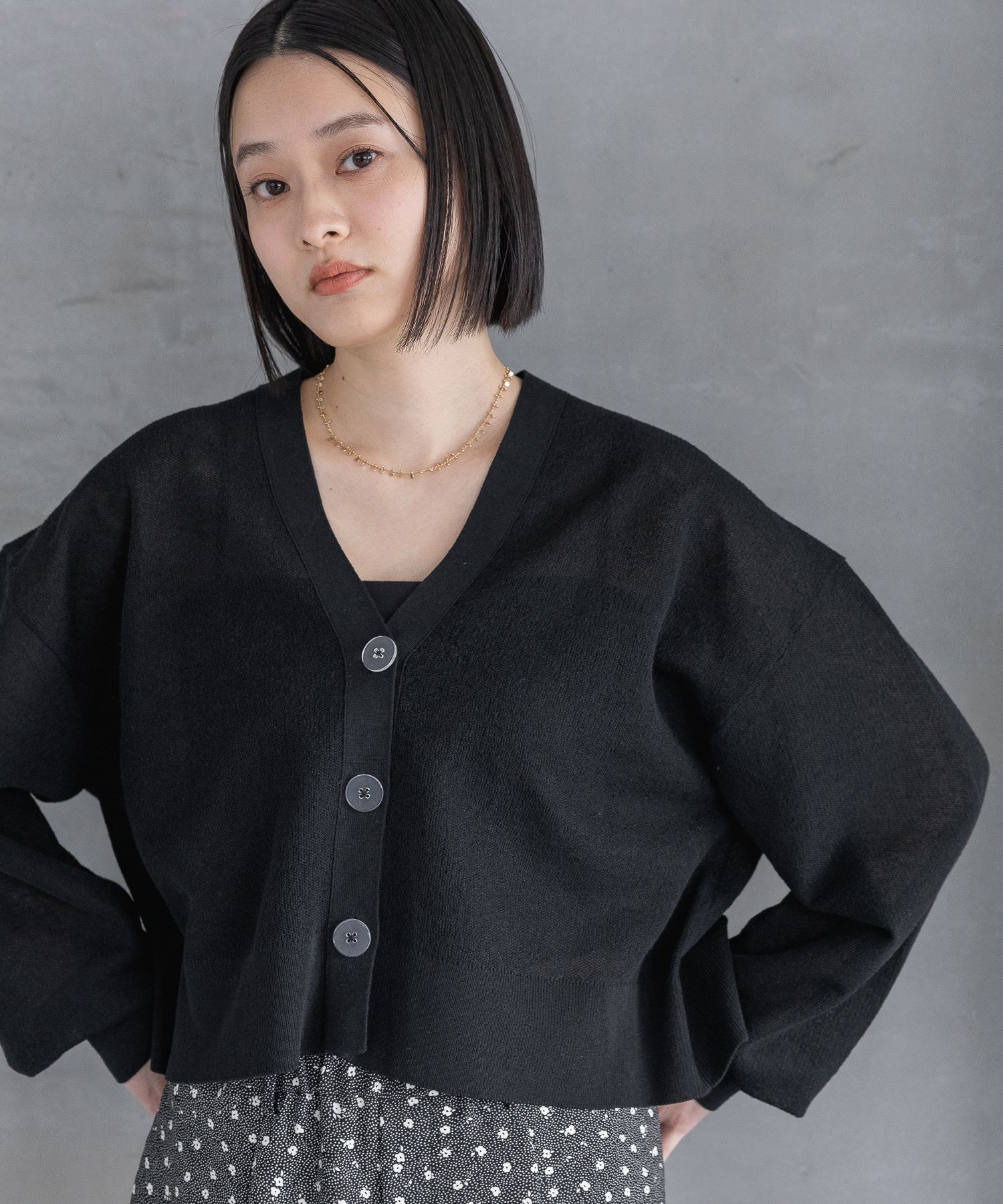 A part by 「シアースポンジカーディガン」|ニット・セーター|ブラック