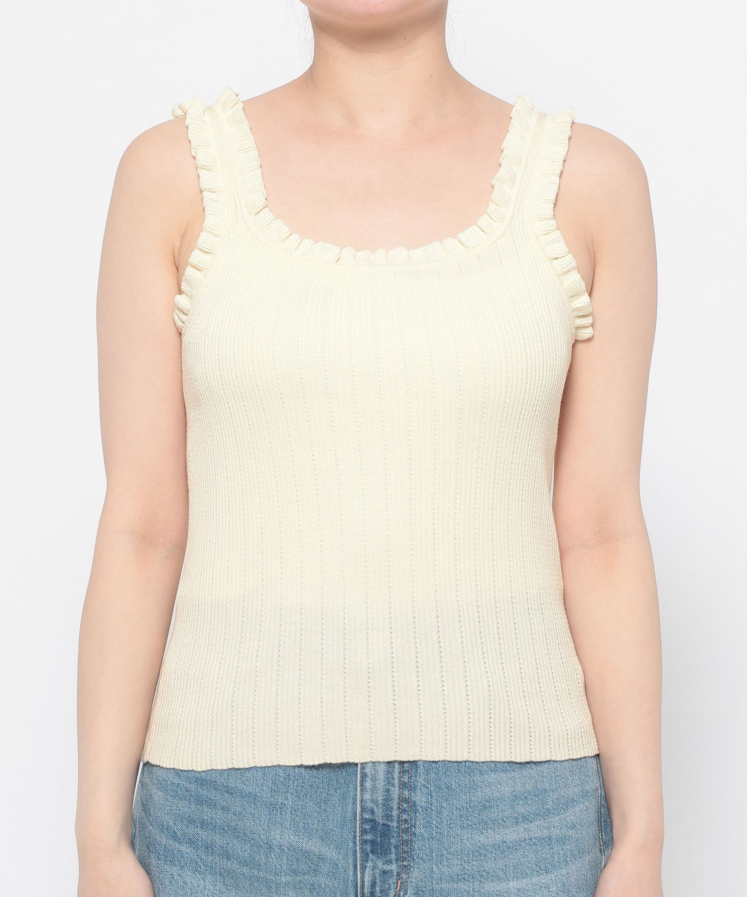 LOWRYS FARM「フリルニットタンク」|ニット・セーター|