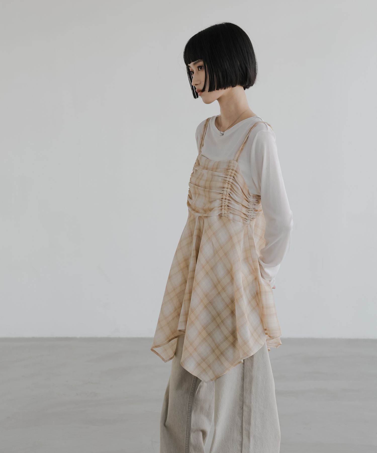 LOWRYS FARM「チェックキャミチュニック」|シャツ・ブラウス|