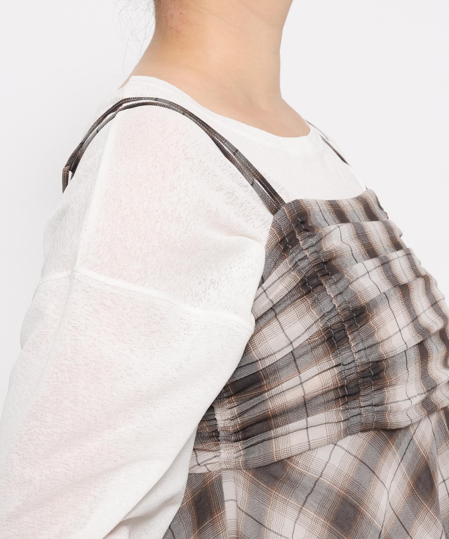 LOWRYS FARM「チェックキャミチュニック」|シャツ・ブラウス|