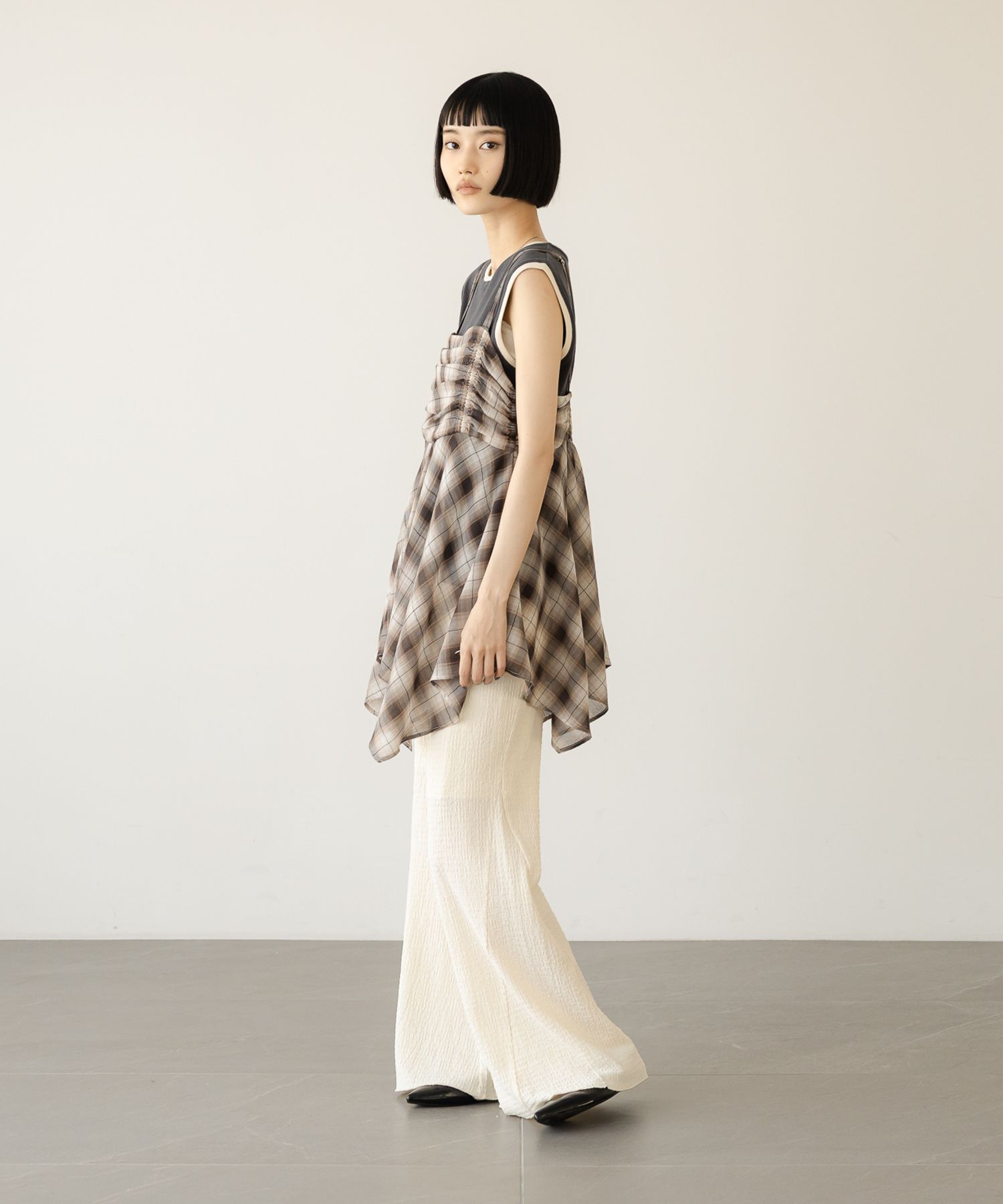 LOWRYS FARM「チェックキャミチュニック」|シャツ・ブラウス|