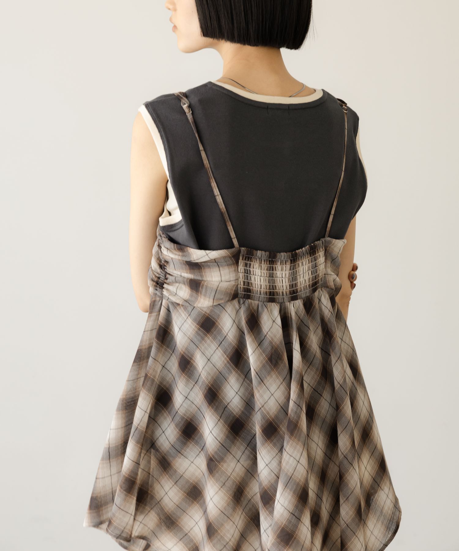 LOWRYS FARM「チェックキャミチュニック」|シャツ・ブラウス|