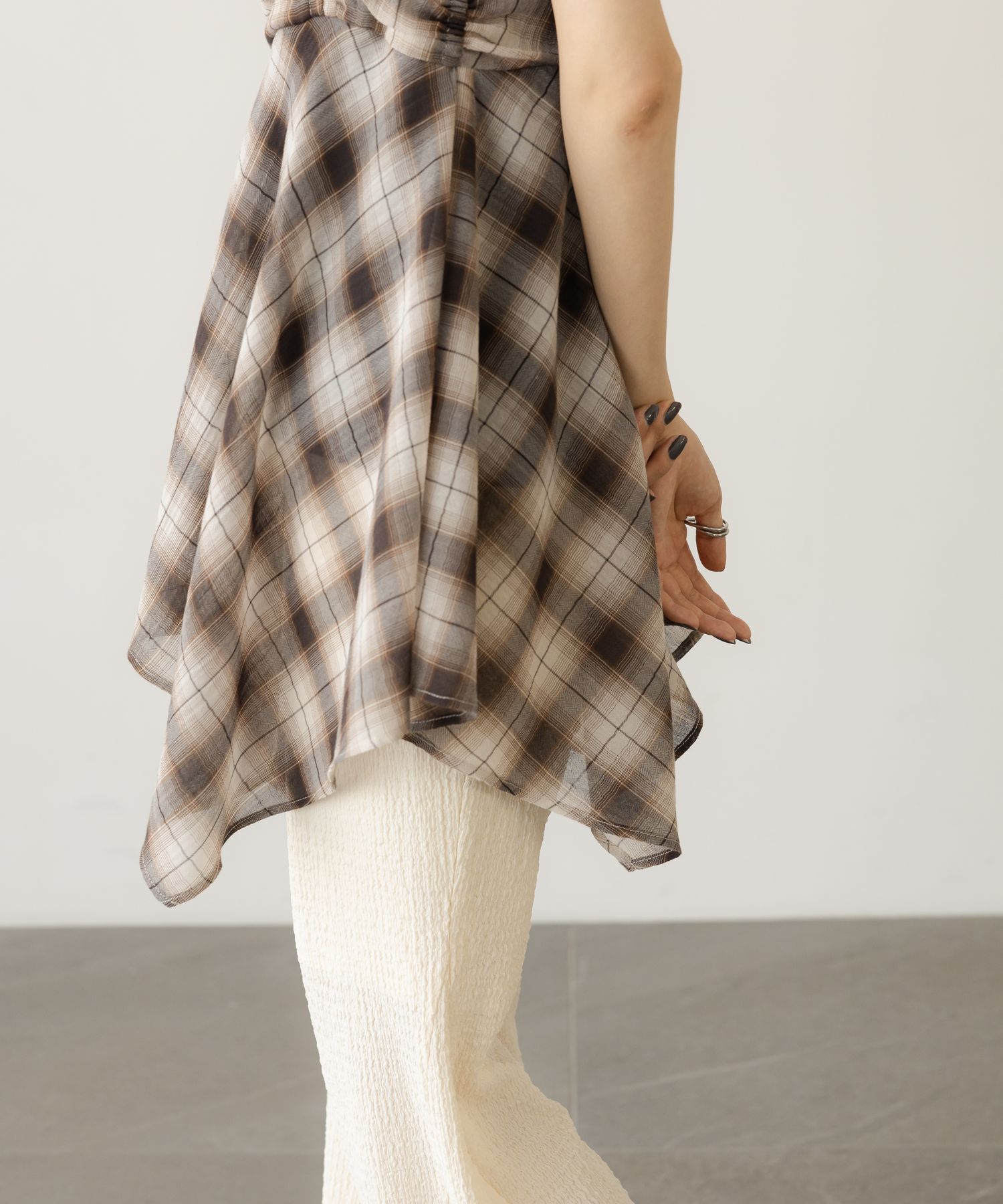 LOWRYS FARM「チェックキャミチュニック」|シャツ・ブラウス|