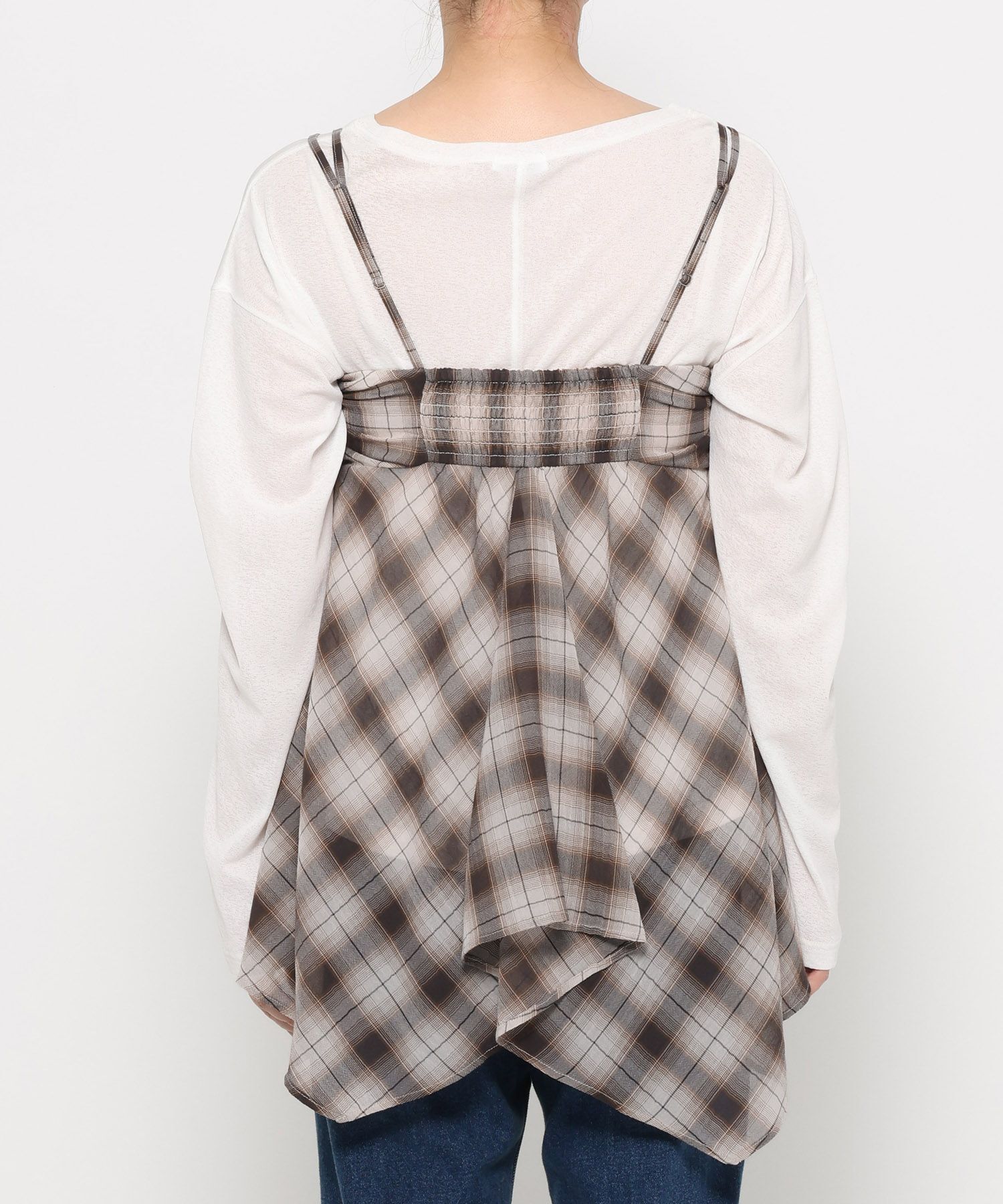 LOWRYS FARM「チェックキャミチュニック」|シャツ・ブラウス|