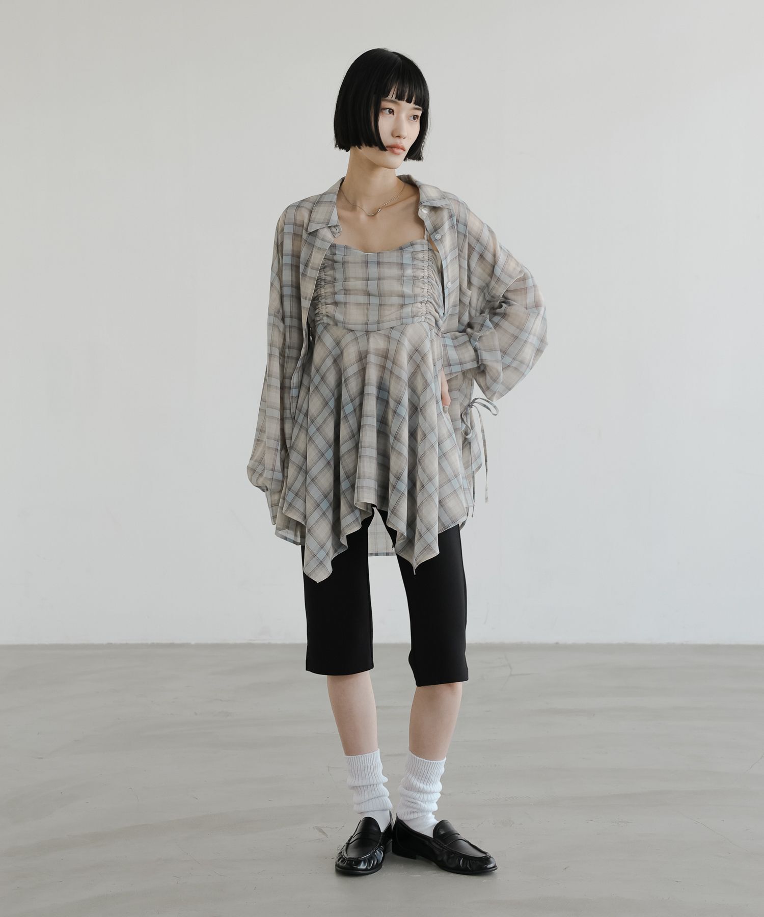 LOWRYS FARM「チェックキャミチュニック」|シャツ・ブラウス|