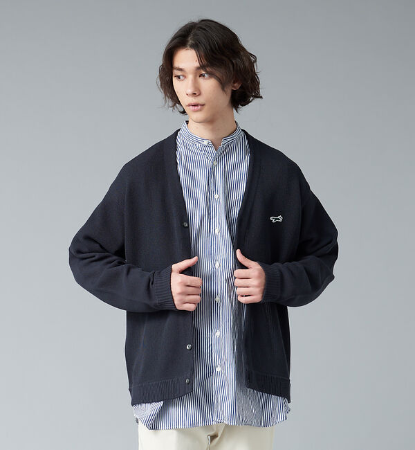 ABAHOUSE「【PENNEY'S / ペニーズ】THE FOX COLOR CARDIGAN」|ニット・セーター|ネイビー