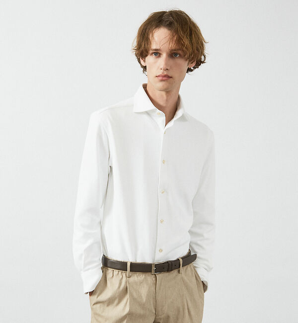 ABAHOUSE「【FLEX SHIRTS】COOLMAX EcoMade ダブルピケ ジャージシ」|シャツ・ブラウス|