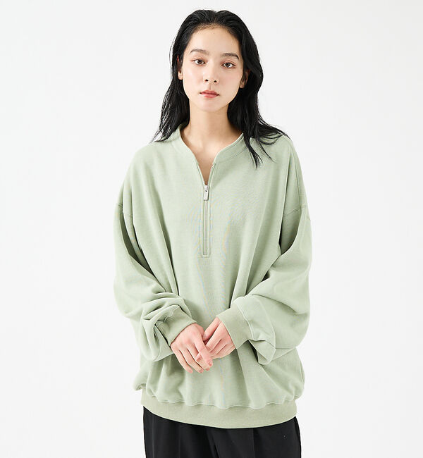 ABAHOUSE「【FORTUNA/フォルトゥナ】WフェイスHALF ZIPプルオーバー/オーバー」|Tシャツ・カットソー|