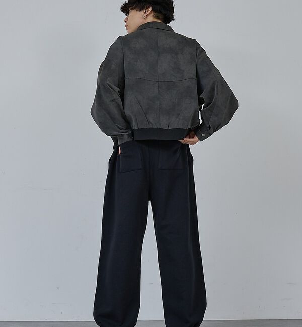 ABAHOUSE「【AH ABAHOUSE】クロップド ネオレザー A-2ジャケット」|ブルゾン・スタジャン|