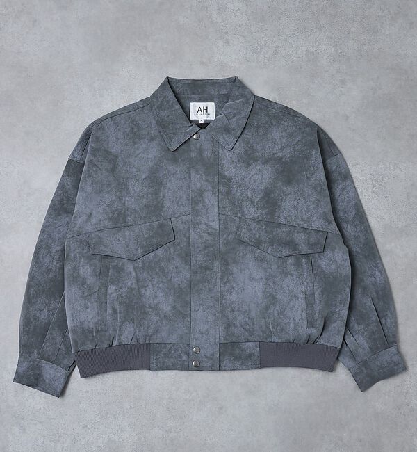 ABAHOUSE「【AH ABAHOUSE】クロップド ネオレザー A-2ジャケット」|ブルゾン・スタジャン|