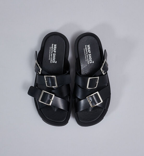 alfredoBANNISTER「【WRAP SHOES】トリプル バックル ボリュームソール スライドサンダル」|サンダル|