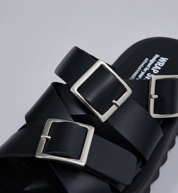 alfredoBANNISTER「【WRAP SHOES】トリプル バックル ボリュームソール スライドサンダル」|サンダル|