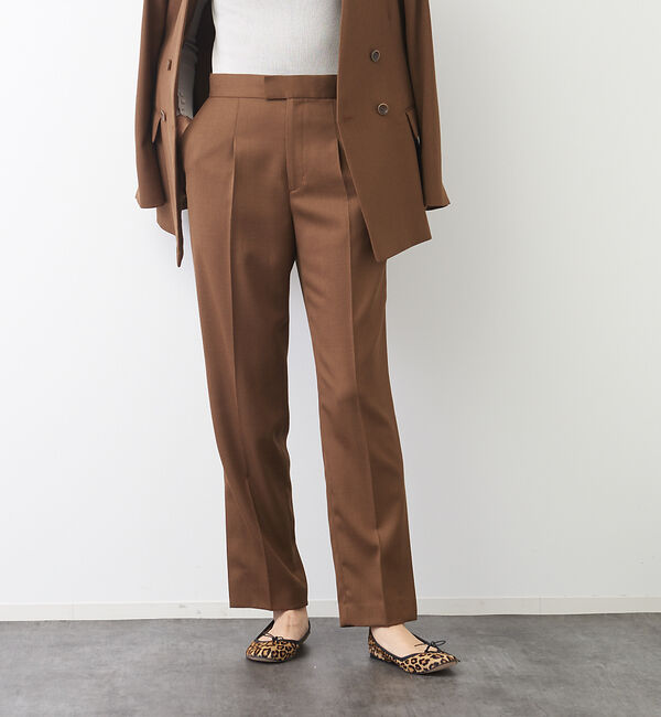 Rouge vif「トリコチンサイドスリットパンツ」|その他|ブラウン