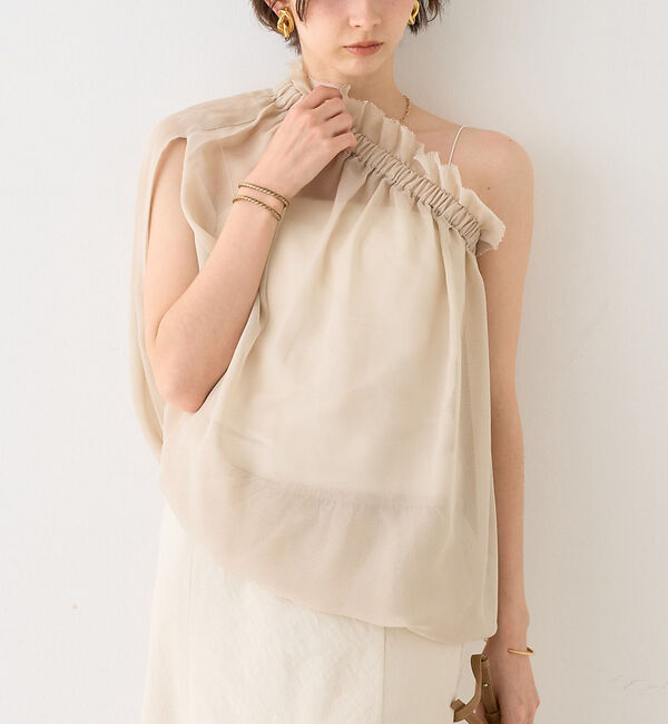 Rouge vif「【一部店舗限定】3WAYクールメッシュブラウス」|シャツ・ブラウス|ベージュ