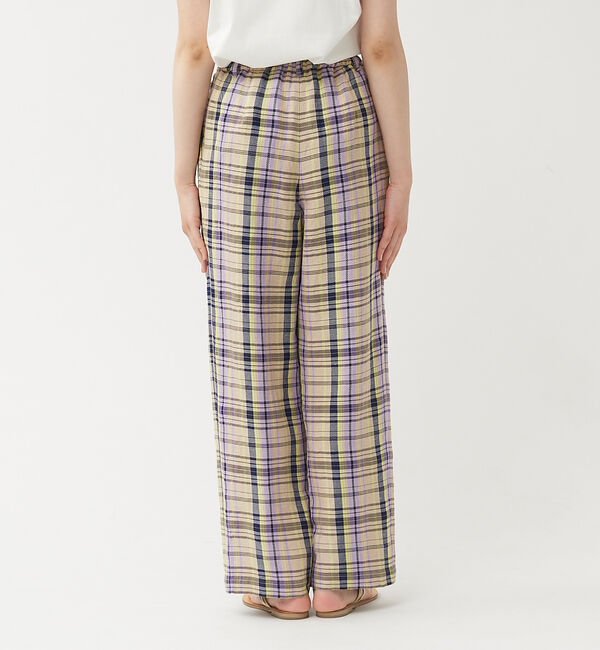 qualite「《セットアップ対応》レーヨンリネンチェックパンツ」|その他|