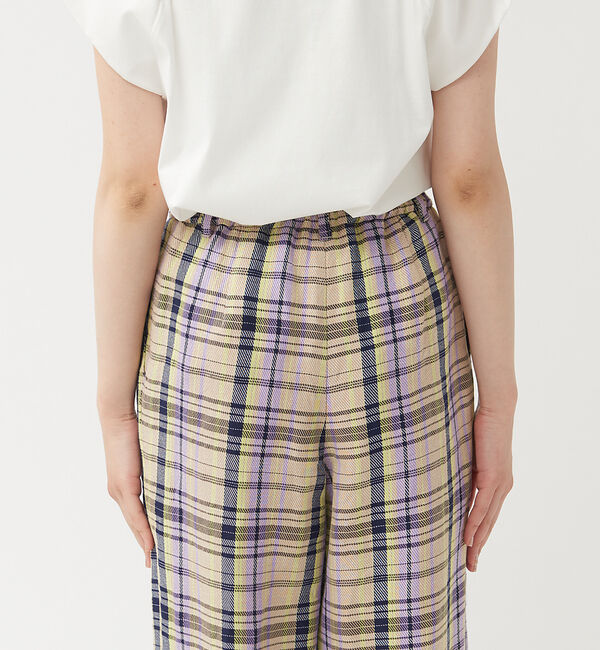 qualite「《セットアップ対応》レーヨンリネンチェックパンツ」|その他|