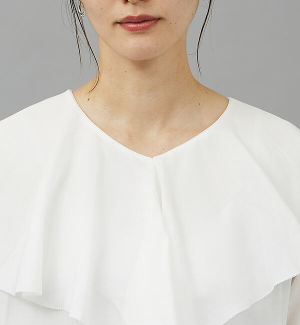 qualite「ラッフルカラーブラウス」|シャツ・ブラウス|