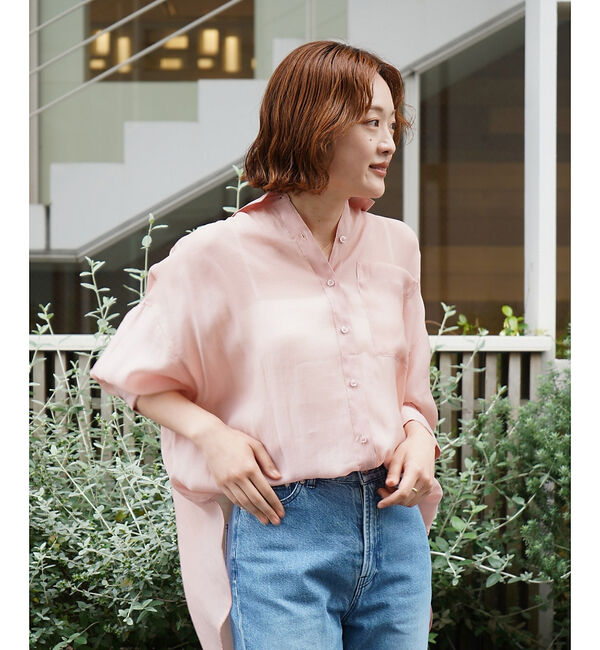 qualite「【大人シアーシャツ】バックスリットシアーシャツ【予約】」|シャツ・ブラウス|