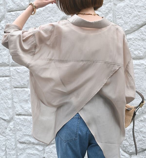 qualite「【大人シアーシャツ】バックスリットシアーシャツ【予約】」|シャツ・ブラウス|