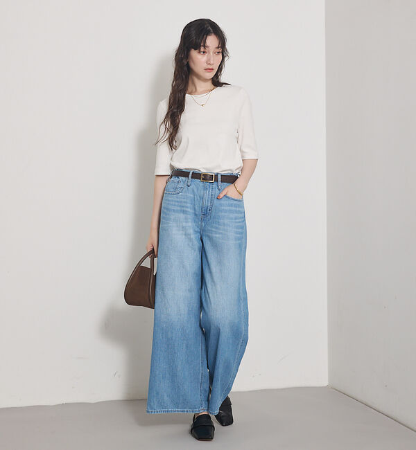 qualite「【HealthyDENIM】WildGingerEasy ワイドデニム」|デニム|