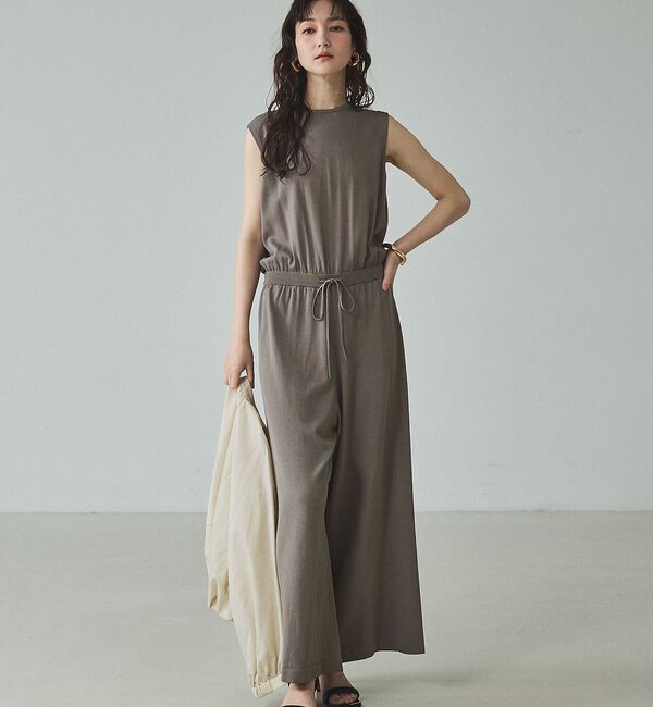 qualite「【接触冷感】レーヨンストレッチオールインワン」|オールインワン|