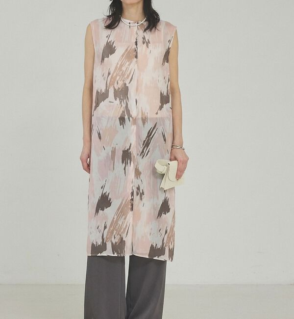 qualite「シアープリントロングブラウス【予約】」|シャツ・ブラウス|