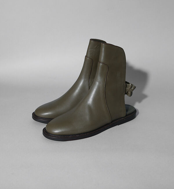 AU BANNISTER「thYme/ スリングバックブーツ」|ショートブーツ|カーキ