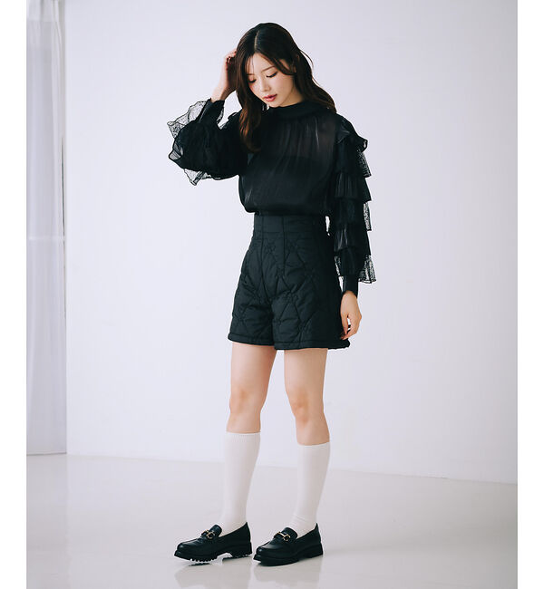 SELFIST「オリジナルロゴフラワー刺繍中綿ショートパンツ」|その他|