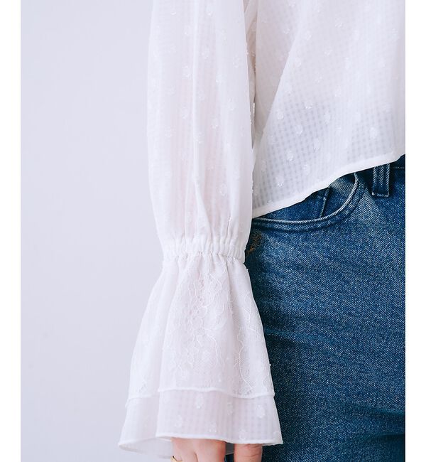 SELFIST「ラッフルドビーストライプブラウス」|シャツ・ブラウス|