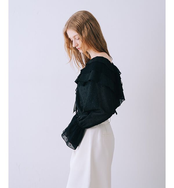 SELFIST「ラッフルドビーストライプブラウス」|シャツ・ブラウス|