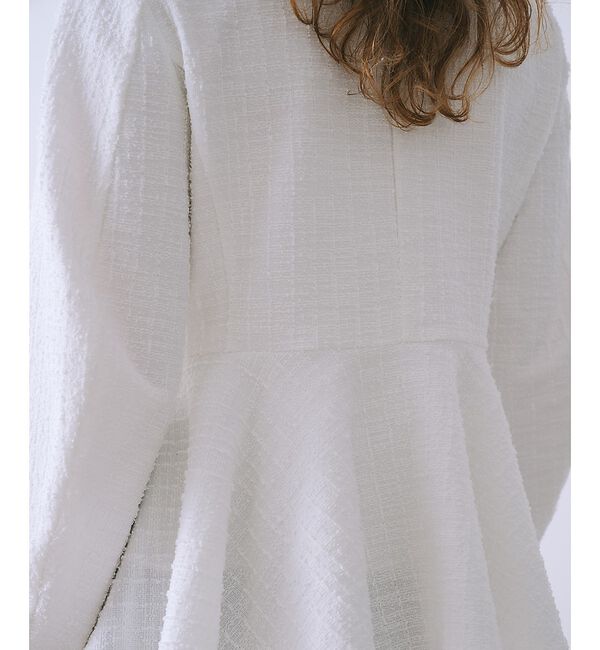 SELFIST「ペプラムカットツイードジャケット」|ノーカラージャケット|