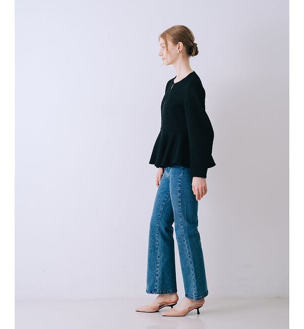 SELFIST「ペプラムカットツイードジャケット」|ノーカラージャケット|