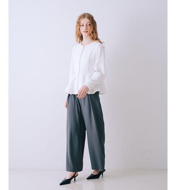 SELFIST「ペプラムカットツイードジャケット」|ノーカラージャケット|