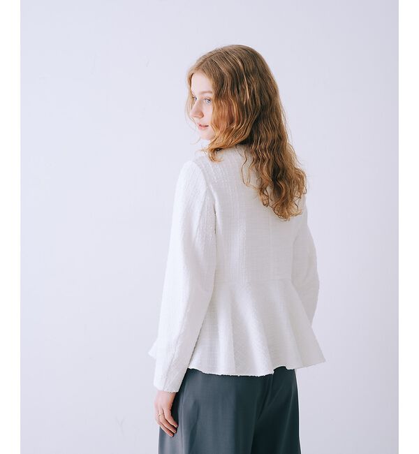 SELFIST「ペプラムカットツイードジャケット」|ノーカラージャケット|