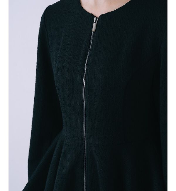 SELFIST「ペプラムカットツイードジャケット」|ノーカラージャケット|