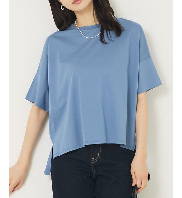 abahouse mavie「【大人の推しT！】シルケット天竺ワイドTシャツ」|Tシャツ・カットソー|サックスブルー